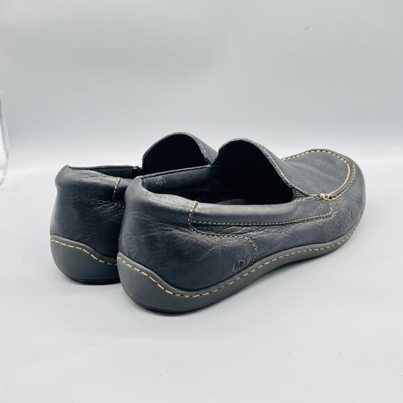 Born Shoes Mens 12 Black Leather Moc Toe Slip On Loafers Casual Comfort Walking main image 9